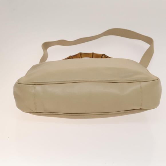 GUCCI Bamboo Shoulder Bag Leather Beige Gold 001 2113 001 2113 - Picture 11 of 16